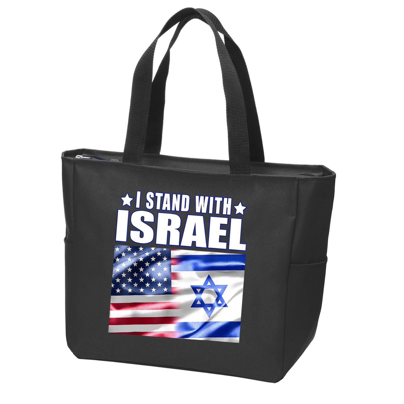Support Israel I Stand With Israel Us Israel Flag Combined Zip Tote Bag