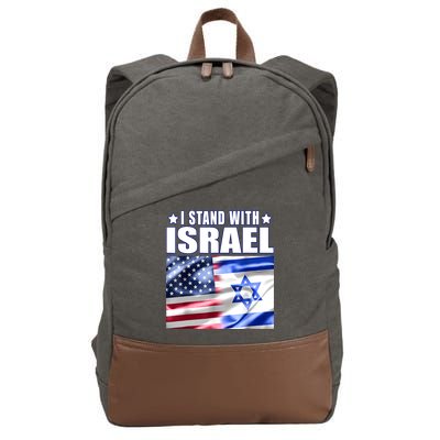 Support Israel I Stand With Israel Us Israel Flag Combined Cotton Canvas Backpack