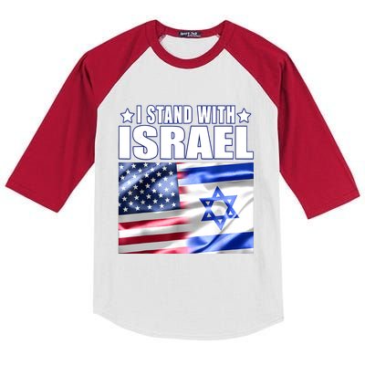 Support Israel I Stand With Israel Us Israel Flag Combined Kids Colorblock Raglan Jersey