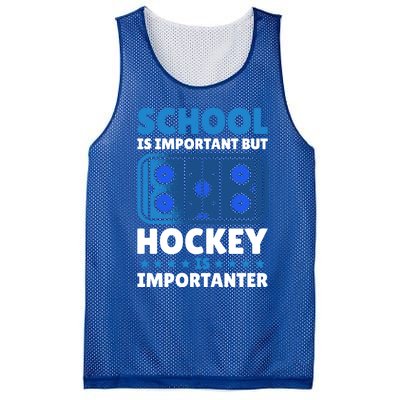 School Is Important But Hockey Is Importanter For Hockey Gift Mesh Reversible Basketball Jersey Tank