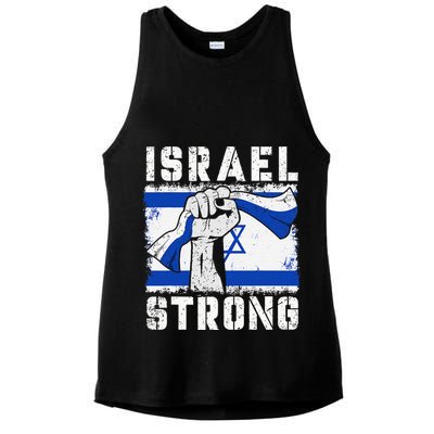 Support Israel I Stand With Israel Pray For Israel Ladies PosiCharge Tri-Blend Wicking Tank