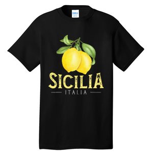 Sicilia Italia Italian Lemons Proud Sicilian Tall T-Shirt