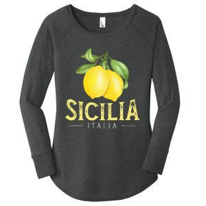 Sicilia Italia Italian Lemons Proud Sicilian Women's Perfect Tri Tunic Long Sleeve Shirt