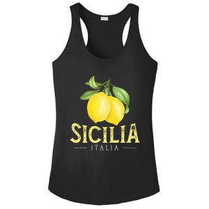 Sicilia Italia Italian Lemons Proud Sicilian Ladies PosiCharge Competitor Racerback Tank