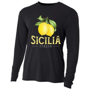 Sicilia Italia Italian Lemons Proud Sicilian Cooling Performance Long Sleeve Crew