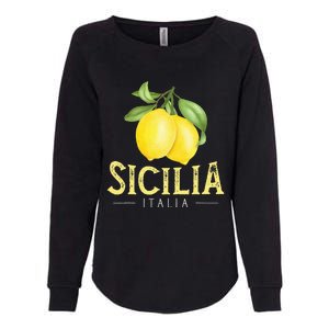 Sicilia Italia Italian Lemons Proud Sicilian Womens California Wash Sweatshirt