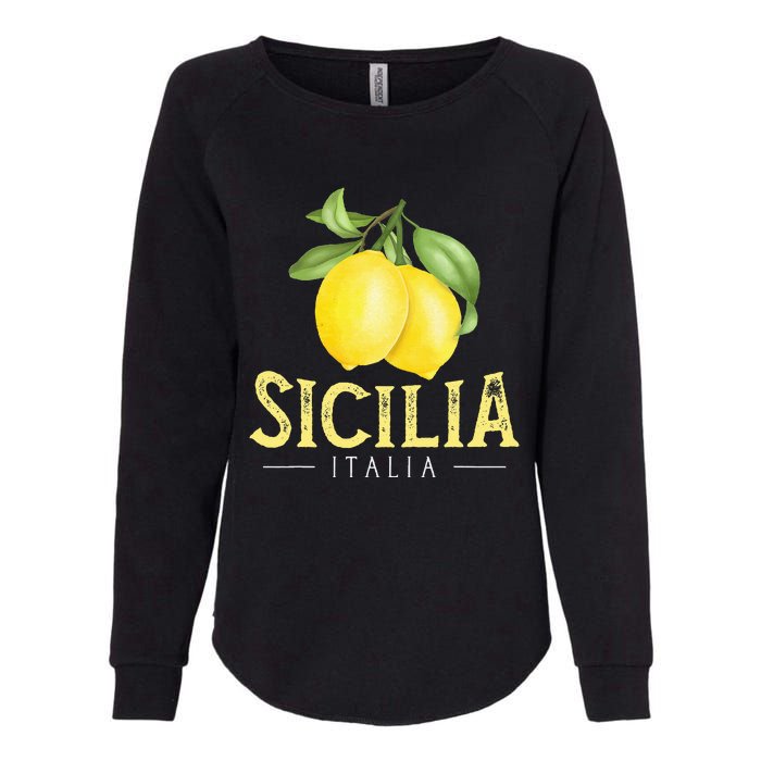 Sicilia Italia Italian Lemons Proud Sicilian Womens California Wash Sweatshirt