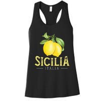 Sicilia Italia Italian Lemons Proud Sicilian Women's Racerback Tank