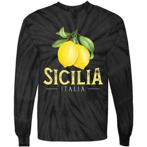 Sicilia Italia Italian Lemons Proud Sicilian Tie-Dye Long Sleeve Shirt