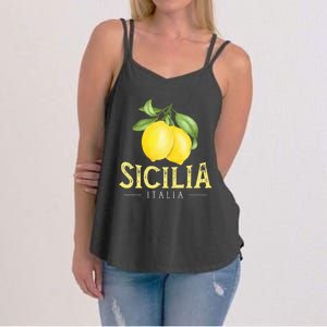 Sicilia Italia Italian Lemons Proud Sicilian Women's Strappy Tank