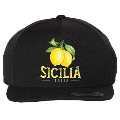 Sicilia Italia Italian Lemons Proud Sicilian Wool Snapback Cap