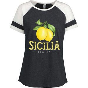 Sicilia Italia Italian Lemons Proud Sicilian Enza Ladies Jersey Colorblock Tee