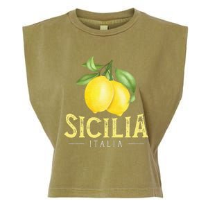 Sicilia Italia Italian Lemons Proud Sicilian Garment-Dyed Women's Muscle Tee