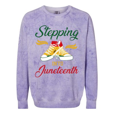 Stepping Into Juneteenth Celebration Colorblast Crewneck Sweatshirt