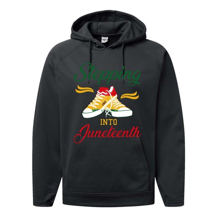 Stepping Into Juneteenth Celebration Performance Fleece Hoodie