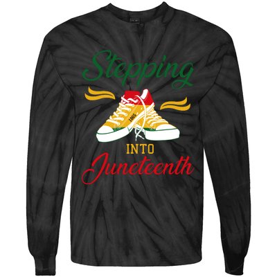 Stepping Into Juneteenth Celebration Tie-Dye Long Sleeve Shirt