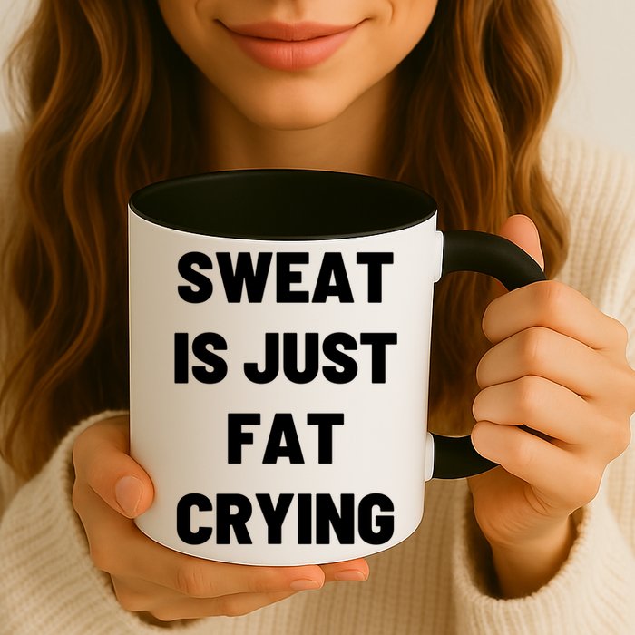 Sweat Is Just Fat Crying Funny Working Out Funny Gift Mug