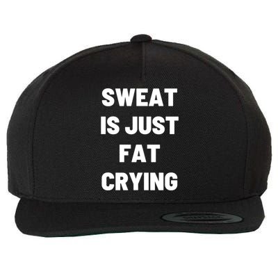 Sweat Is Just Fat Crying Funny Working Out Funny Gift Wool Snapback Cap
