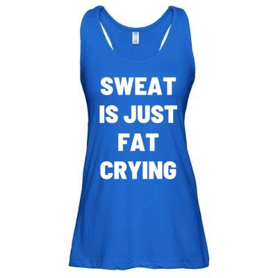 Sweat Is Just Fat Crying Funny Working Out Funny Gift Ladies Essential Flowy Tank