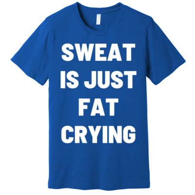 Sweat Is Just Fat Crying Funny Working Out Funny Gift Premium T-Shirt