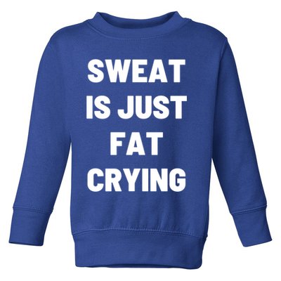 Sweat Is Just Fat Crying Funny Working Out Funny Gift Toddler Sweatshirt