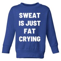 Sweat Is Just Fat Crying Funny Working Out Funny Gift Toddler Sweatshirt