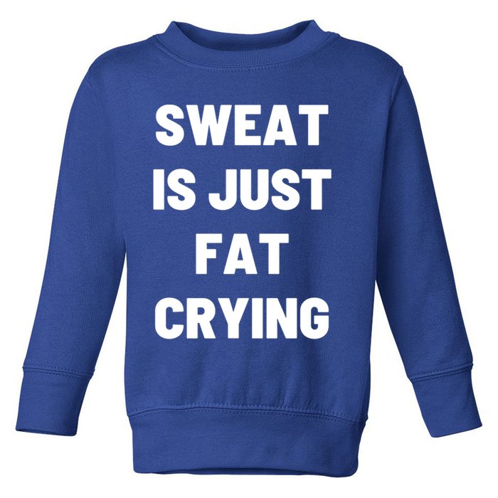 Sweat Is Just Fat Crying Funny Working Out Funny Gift Toddler Sweatshirt