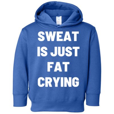 Sweat Is Just Fat Crying Funny Working Out Funny Gift Toddler Hoodie