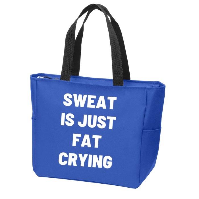 Sweat Is Just Fat Crying Funny Working Out Funny Gift Zip Tote Bag