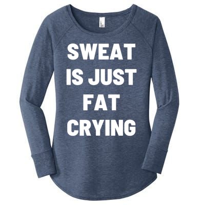 Sweat Is Just Fat Crying Funny Working Out Funny Gift Women's Perfect Tri Tunic Long Sleeve Shirt