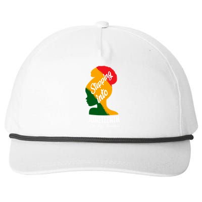 Stepping Into Junenth Like My Ancestors Happy June Gift Snapback Five-Panel Rope Hat