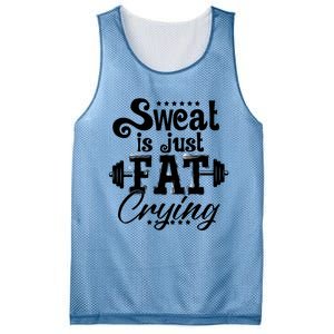 Sweat Is Just Fat Crying Funny Workout Gym Fitness Gift Mesh Reversible Basketball Jersey Tank