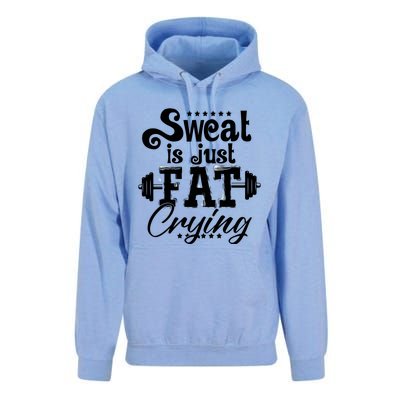 Sweat Is Just Fat Crying Funny Workout Gym Fitness Gift Unisex Surf Hoodie