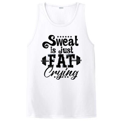 Sweat Is Just Fat Crying Funny Workout Gym Fitness Gift PosiCharge Competitor Tank