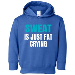 Sweat Is Just Fat Crying Cute Gift Funny Motivational Workout Gym Gift Toddler Hoodie