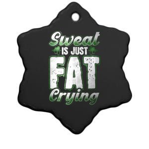 Sweat Is Just Fat Crying Motivation Fitness Gym Workout Gift Ceramic Star Ornament