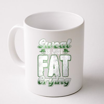 Sweat Is Just Fat Crying Motivation Fitness Gym Workout Gift Coffee Mug