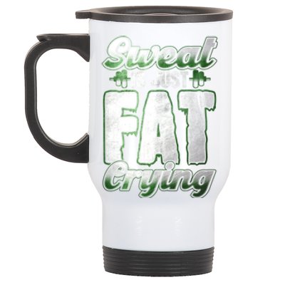 Sweat Is Just Fat Crying Motivation Fitness Gym Workout Gift Stainless Steel Travel Mug