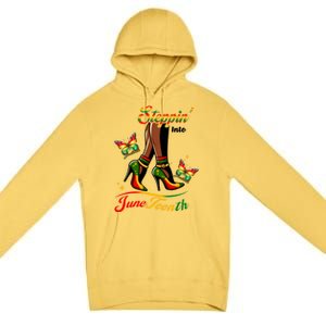 Stepping Into Junenth Black History Gift Premium Pullover Hoodie