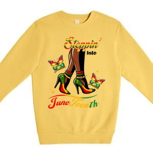 Stepping Into Junenth Black History Gift Premium Crewneck Sweatshirt