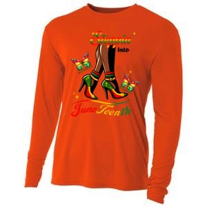 Stepping Into Junenth Black History Gift Cooling Performance Long Sleeve Crew