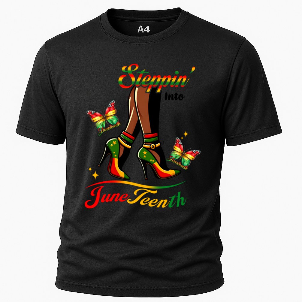 Stepping Into Junenth Black History Gift Cooling Performance Crew T-Shirt