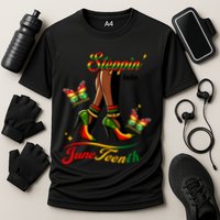 Stepping Into Junenth Black History Gift Cooling Performance Crew T-Shirt