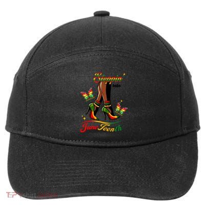 Stepping Into Junenth Black History Gift 7-Panel Snapback Hat