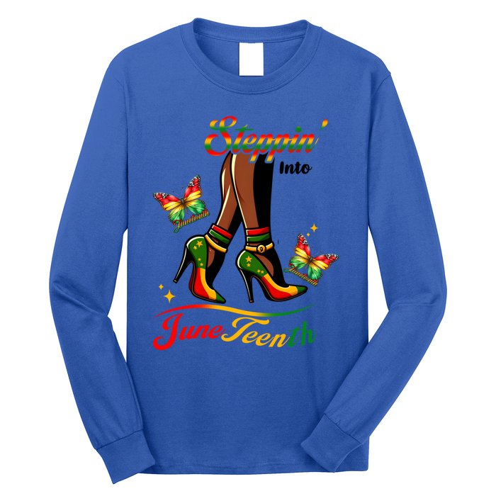 Stepping Into Junenth Black History Gift Long Sleeve Shirt