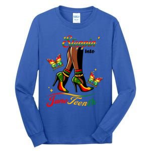 Stepping Into Junenth Black History Gift Tall Long Sleeve T-Shirt