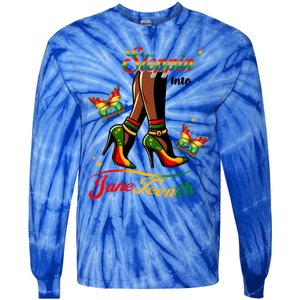 Stepping Into Junenth Black History Gift Tie-Dye Long Sleeve Shirt