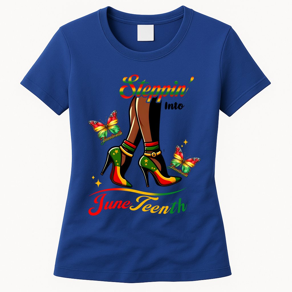 Stepping Into Junenth Black History Gift Womens T-Shirt