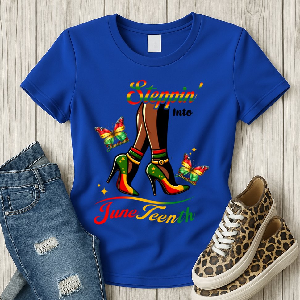 Stepping Into Junenth Black History Gift Womens T-Shirt