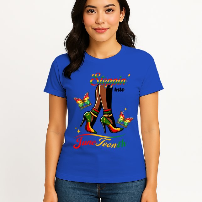 Stepping Into Junenth Black History Gift Womens T-Shirt